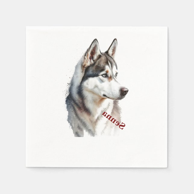 Pet's Simple Modern Cool Typography Name Napkin (Front)