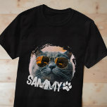 Pet's Simple Modern Grunge Cool Name and Photo T-Shirt<br><div class="desc">This simple and modern design is composed of modern simple playful script typography. Add custom pet photo of your dog,  cat,  pup or kitten</div>