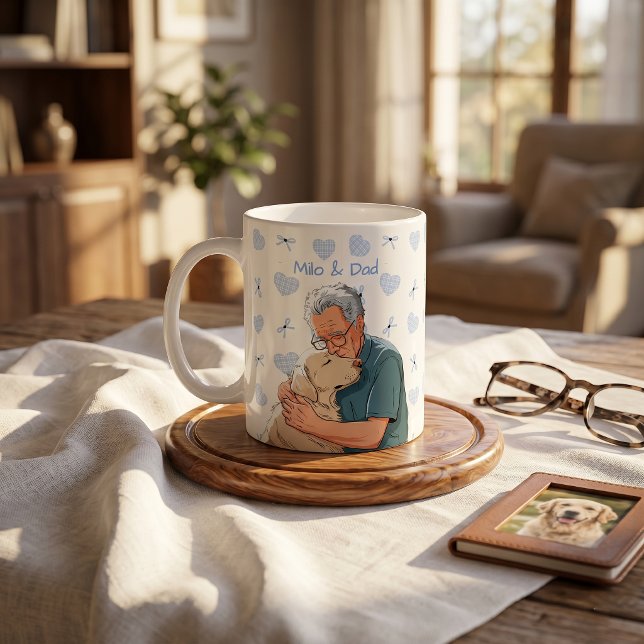 Pet's Simple Modern Name and Photo Coffee Mug (Creator Uploaded)
