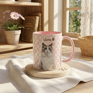 Pet's Simple Modern Name and Photo Mug