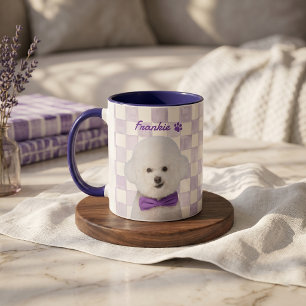 Pet's Simple Modern Name and Photo Mug