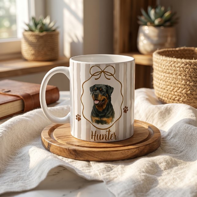 Pet's Simple Modern Name and Photo Mug (Creator Uploaded)