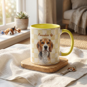 Pet's Simple Modern Name and Photo Mug