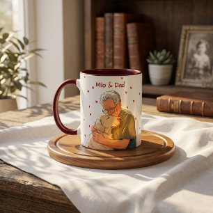 Pet's Simple Modern Name and Photo Mug
