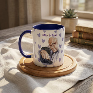Pet's Simple Modern Name and Photo Mug