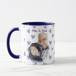 Pet's Simple Modern Name and Photo Mug