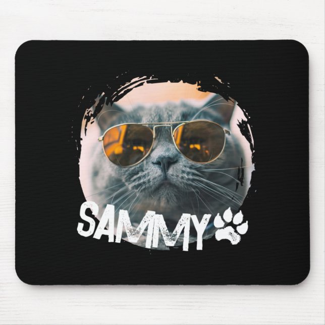 Pets Simple Modern Nge Cool Name And Photo  Mouse Mat (Front)