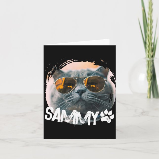 Pets Simple Modern Nge Cool Name And Photo T Shirt Card (Front)