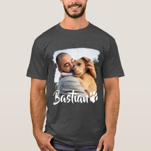 Pet's Simple Modern Typography Name and Photo T-Sh T-Shirt