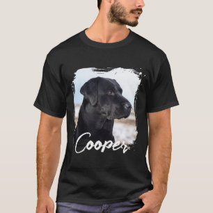 Pet's Simple Modern Typography Name and Photo T-Shirt