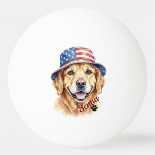 Pet's Simple Modern usa Typography Name Ping Pong Ball