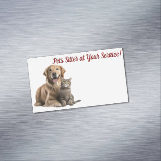 Pets sitter at your services! Business Card Magnet