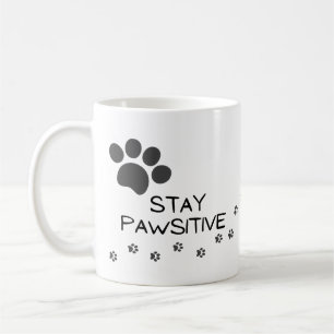 Pets Stay Pawsitive Paw Print Coffee Mug