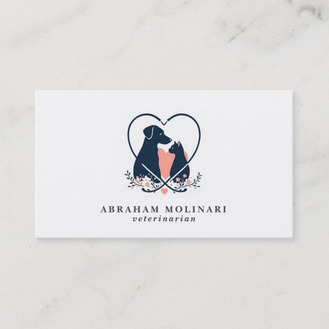 Pets Stethoscope Logo Veterinarian Appointment  Business Card (Front)