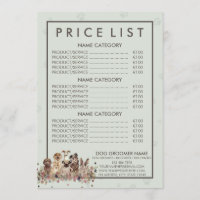 PetSitter dog sitting flower veterinary Price List