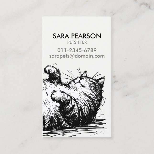 Petsitter Per Minder Animals Cats Business Card (Front)