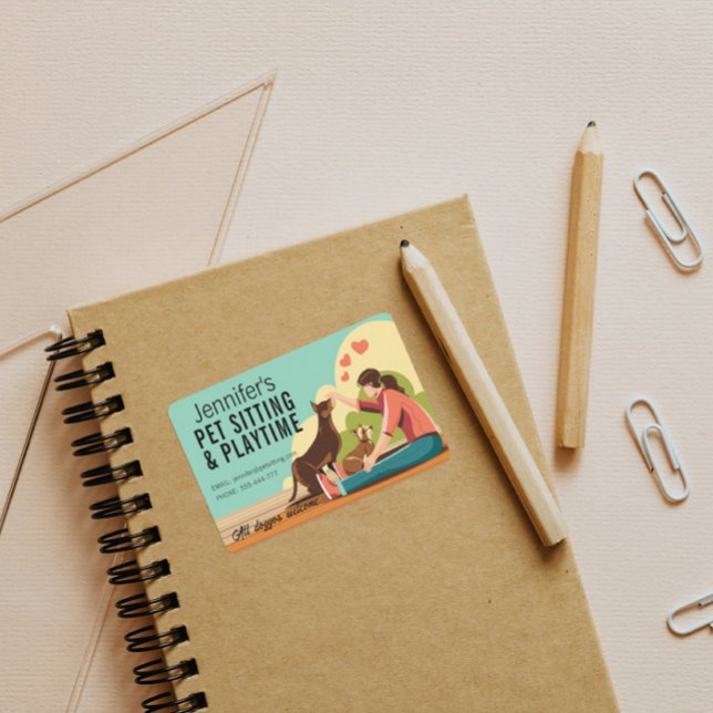 Petsitting & Playtime Dog Business Sticker Sheet (Creator Uploaded)