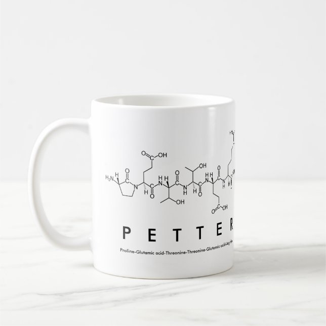Petter peptide name mug (Left)
