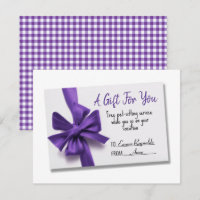Petting-Sitting Service Purple Bow Gift