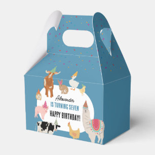 Petting Zoo Party Animals Barnyard Birthday Boy Favour Box