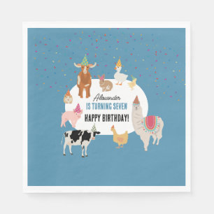 Petting Zoo Party Animals Barnyard Birthday Boy Napkin