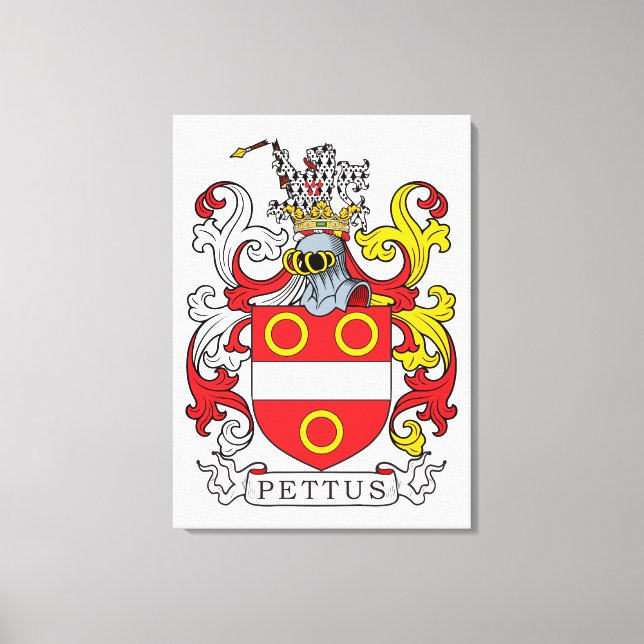 Pettus Family Crest Canvas Print (Front)