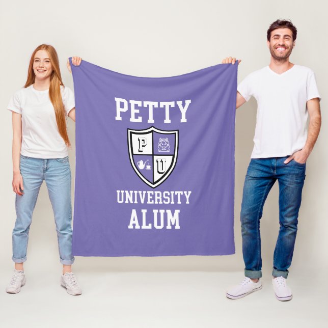 Petty University Alum grad alma mater lavender Fleece Blanket (In Situ)