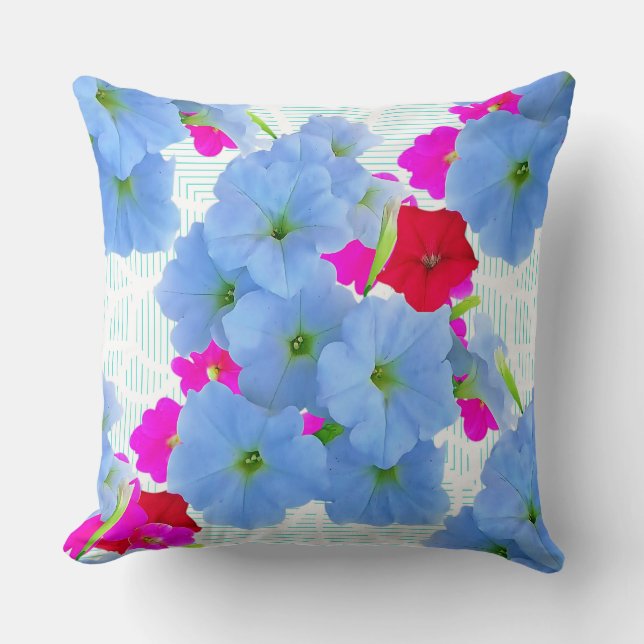 Petunia Flower Art Print Cushion (Front)