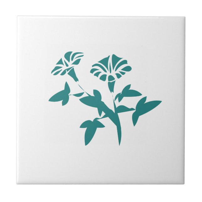 Petunia Flower Stylised Tile (Front)