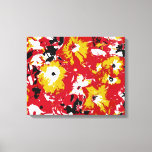 PETUNIA FLOWERS CANVAS PRINT<br><div class="desc">A vibrant red,  yellow,  black and white pop art design of petunias.</div>