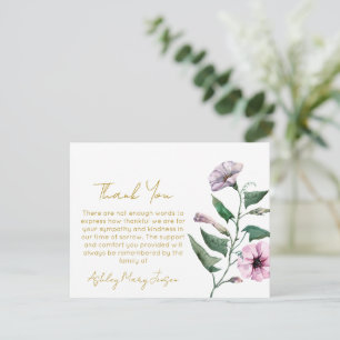 Petunia Funeral Thank You Card Bereavement