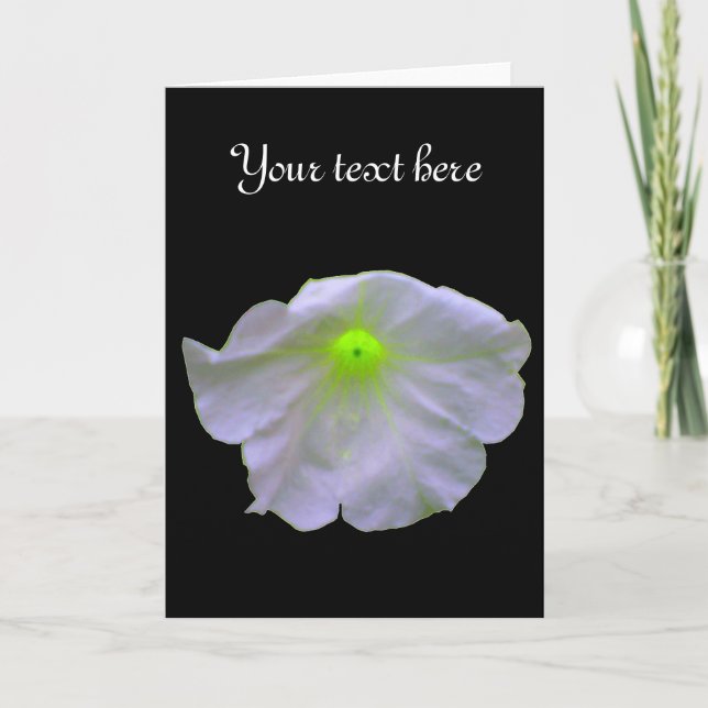 Petunia Green Glow Custom Greeting Card (Front)