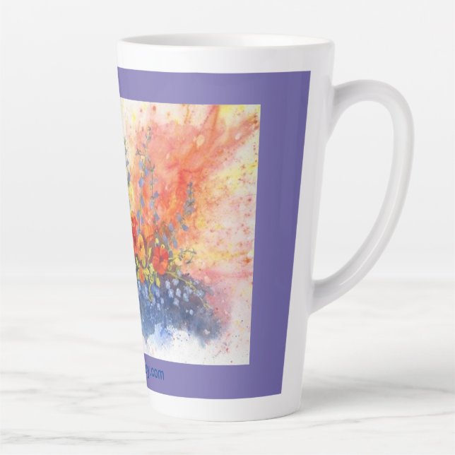 Petunia Party Latte Mug (Right)