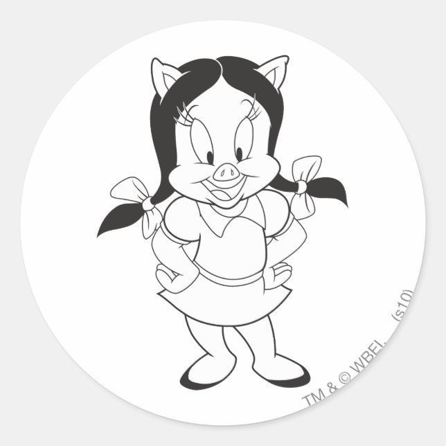 Petunia Posing Classic Round Sticker (Front)