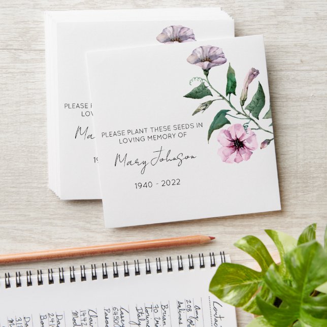 Petunia | Simple Memorial Seed Envelope (Stacked)