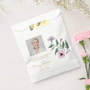 Petunia Simple Photo Funeral Seed Favour Bags