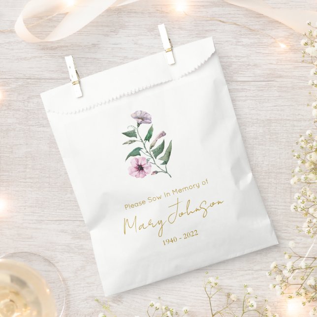 Petunia | Simple Seed packet Funeral  Favour Bags (Clipped)