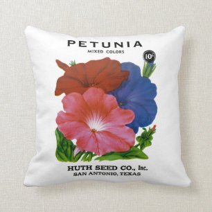 Petunia Vintage Seed Packet Cushion