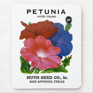 Petunia Vintage Seed Packet Mouse Mat