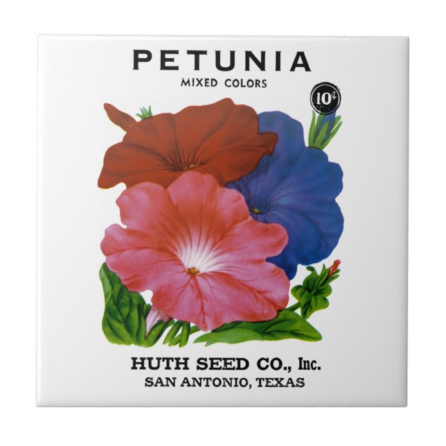 Petunia Vintage Seed Packet Tile (Front)