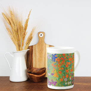 Petunias Asters Floral Gustav Klimt Bone China Mug