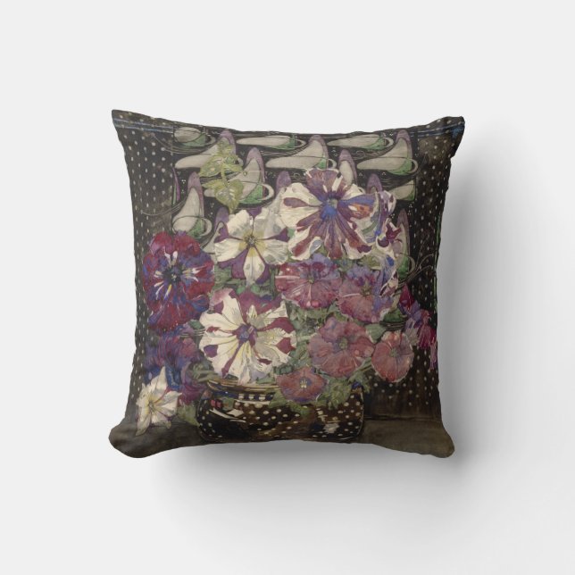 Petunias by Charles Mackintosh Cushion (Front)