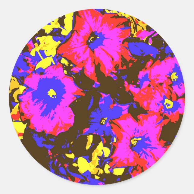 PETUNIAS CLASSIC ROUND STICKER (Front)
