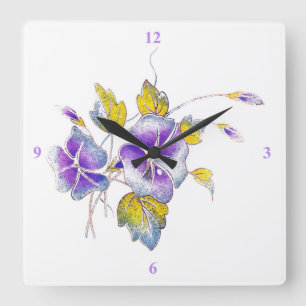 Petunias. Square Wall Clock
