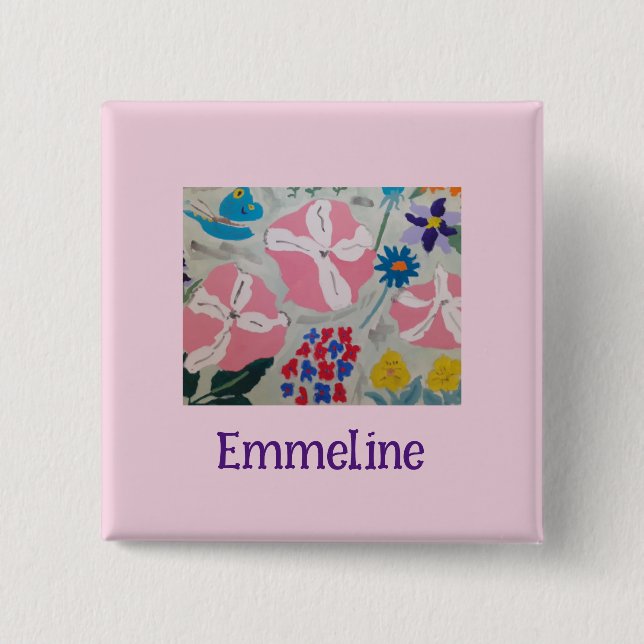 Petunias & Summer Flowers Personalised  15 Cm Square Badge (Front)