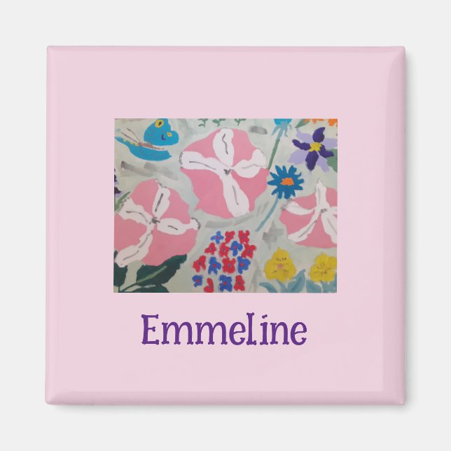 Petunias & Summer Flowers Personalised Magnet (Front)