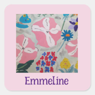 Petunias & Summer Flowers Personalised Square Sticker