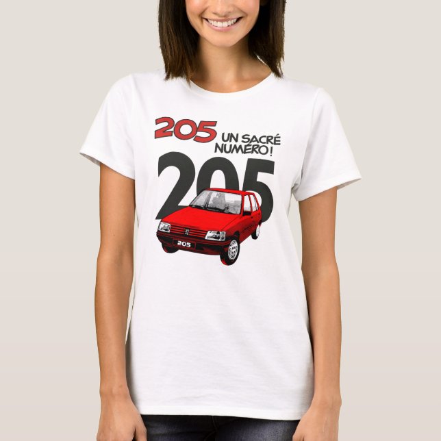 PEUGEOT 205 RED342 T-Shirt (Front)