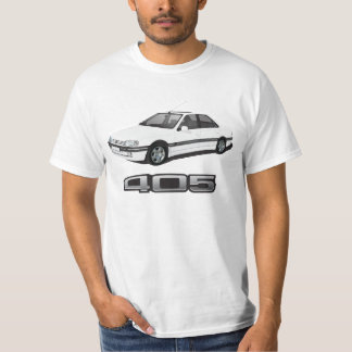 Peugeot 405 SRi + model badge, white, DIY T-Shirt