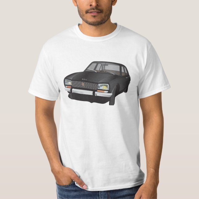 Peugeot 504 t-shirt (black) (Front)
